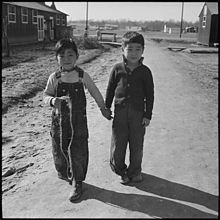 Jerome Relocation Center, 1944 Jerome Relocation Center, Dermott, Arkansas. Young children at Jerome Relocation Center. - NARA - 539502.jpg