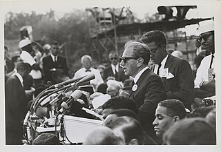Joachim Prinz speaking at March on Washington, with Bayard Rustin pictured, 1963 Joachim Prinz speaking at March on Washington, with Bayard Rustin pictured, 1963 (6891546869).jpg