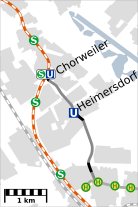 Map of the Chorweiler extension
