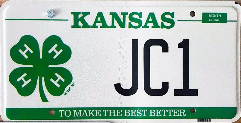 File:Kansas License Plate 4-H Flat - Photo Credits to Jason Smith.jpg