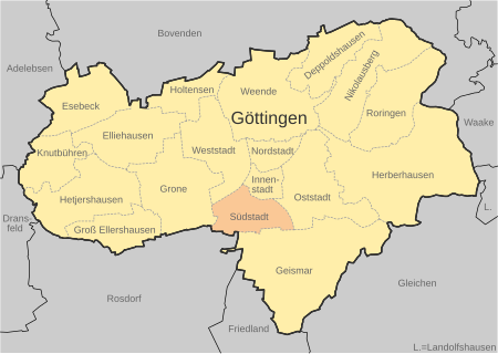 Karte Göttingen Südstadt