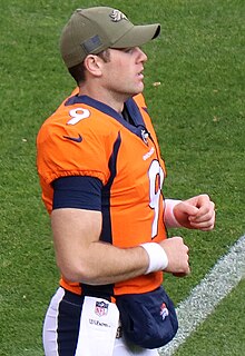 Kevin Hogan with the Broncos in 2018 Kevin Hogan 2018 Broncos.JPG