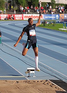 Der Südafrikaner Godfrey Khotso Mokoena sprang 16,51 m und schied aus