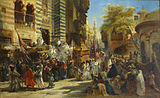 K. Makovskij, Il tappeto di Maometto in movimento dalla Mecca al Cairo