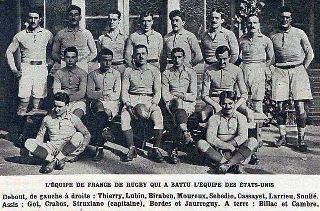 Image: L'équipe de France de rugby le 10 octobre 1920