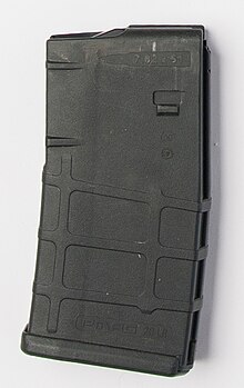 7.62x51mm PMAG as used with the LMT L129A1 rifle L129A1 Sharpshooter rifle MOD 45162213 (PMAG crop).jpg