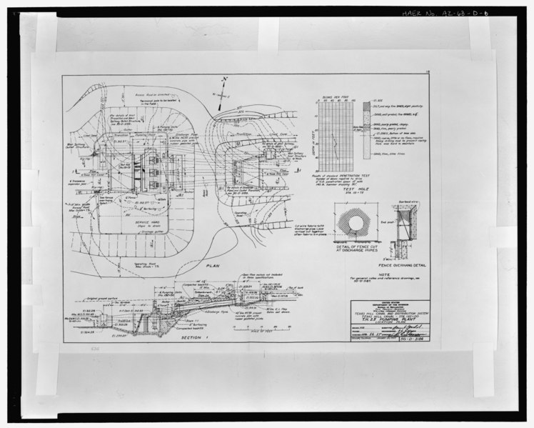 File:LOCATION PLAN. T.H. 2.5 PUMPING PLANT. TEXAS HILL CANAL - STA. 132+00. TEXAS HILL CANAL AND DISTRIBUTION SYSTEM. United States Department of Interior, Bureau of Reclamation; Gila HAER AZ-68-D-6.tif