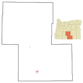 Lake County Oregon Incorporated and Unincorporated areas Lakeview Highlighted.svg
