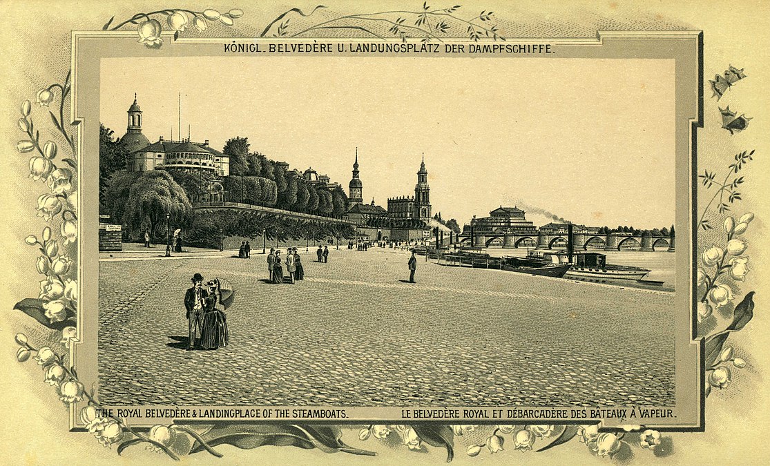 Terrassenufer in Höhe des ehemaligen (Gondel)Hafens. Zustand vor 1891.