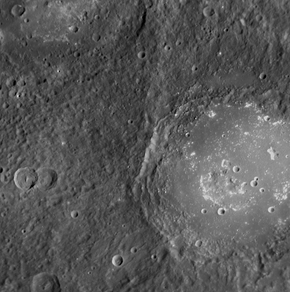 Lermontov crater MESSENGER.png