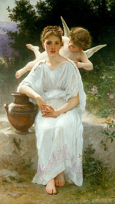 "Mormorii d'amore", olio di William-Adolphe Bouguereau (1889)