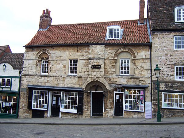 One of two surviving Jewish houses, the Jew's House in Lincoln, immediately below Jew's Court.