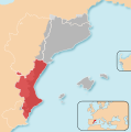 Localització del País Valencià respecte dels Països Catalans
