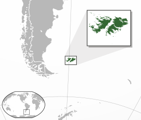 Kart over Falklandsøyene