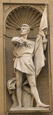 Фигура Микеле ди Ландо в лоджии Нового рынка, Флоренция. Скульптор Антонио Бортоне, 1895