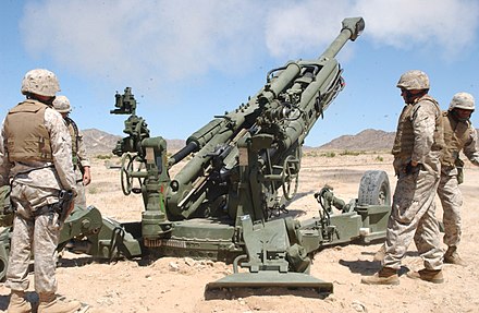 M777 howitzer firing