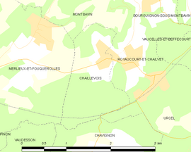 Mapa obce Chaillevois