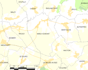 Poziția localității Marly-Gomont