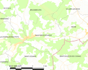 Poziția localității Saint-Bris-des-Bois