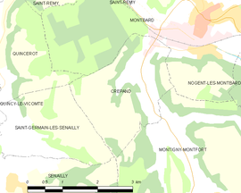 Mapa obce Crépand