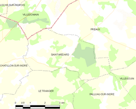 Mapa obce Saint-Médard