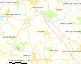Mapa obce Le Bignon