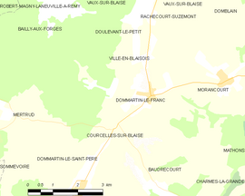 Mapa obce Dommartin-le-Franc