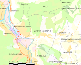 Mapa obce Lay-Saint-Christophe