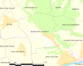Mapa obce Blaincourt-lès-Précy