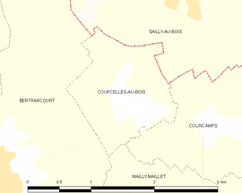 Mapa obce Courcelles-au-Bois