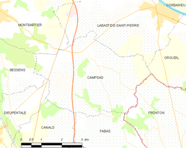 Mapa obce Campsas