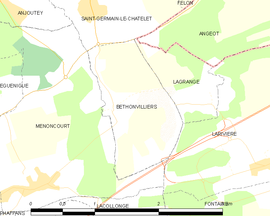 Mapa obce Bethonvilliers