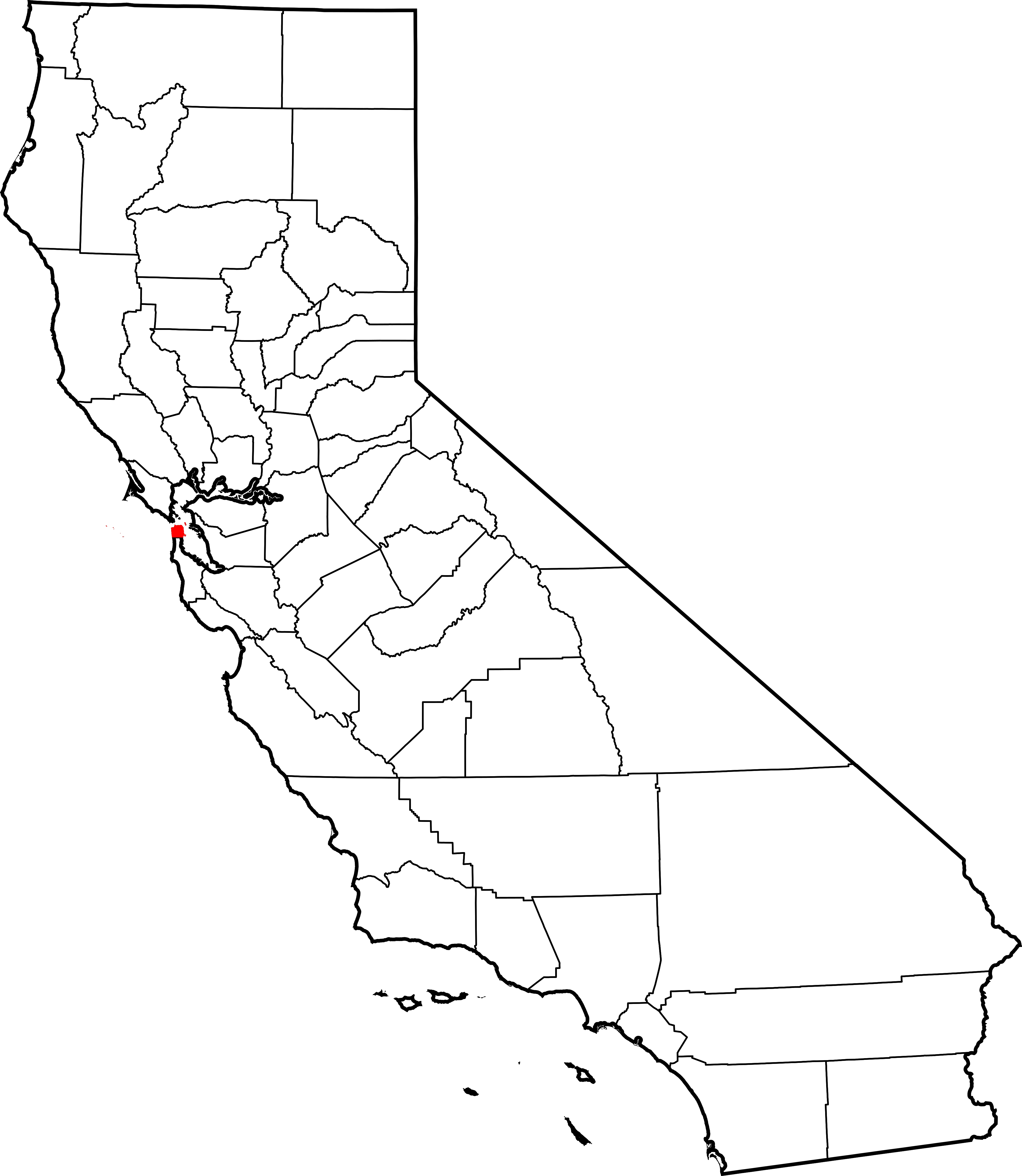File Map Of California Highlighting San Francisco County Svg