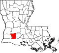 Map of Louisiana highlighting Jefferson Davis Parish.svg