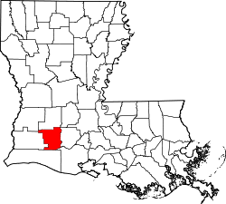 Map of Louisiana highlighting Jefferson Davis Parish.svg