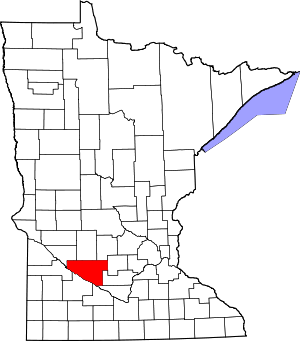 Mapa de Minnesota destacando el condado de Renville