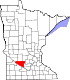 Harta statului Minnesota indicând comitatul Renville