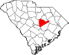 Mapa del estado que destaca el condado de Sumter
