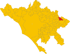 Map of comune of Cervara di Roma (province of Rome, region Lazio, Italy).svg