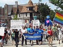 Protest in favor of same-sex marriage in Madison, July 2010 March down State St. (4835255826).jpg