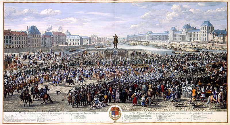 File:Marche du Roy accompagné des ses gardes passant sur le pont neuf et allant au Palais.JPG