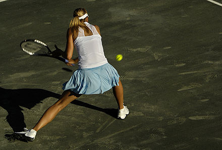 Maria Sharapova during the 2008 Family Circle Cup played on green clay