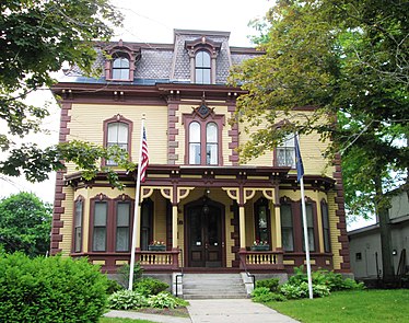 The Bellows Falls Masonic Temple, formerly the Wyman & Almira Flint House, was built c.1870 in the Second Empire style[24](2017)