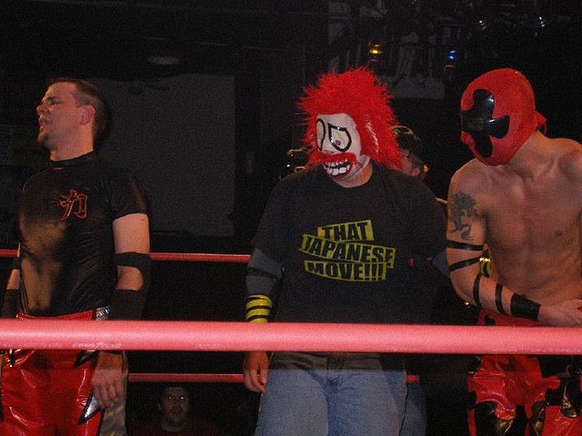 (Left to right) Quackenbush, Shane Storm and Jigsaw, the 2007 King of Trios
