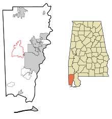 Mobile County Alabama 36575 ZIP highlighted.svg