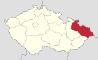 A Morva-sziléziai kerület fekvése Csehországon belül