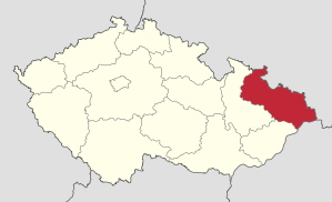 Lage von Moravskoslezský kraj in Tschechien (anklickbare Karte)