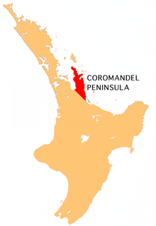 Location of Coromandel Peninsula