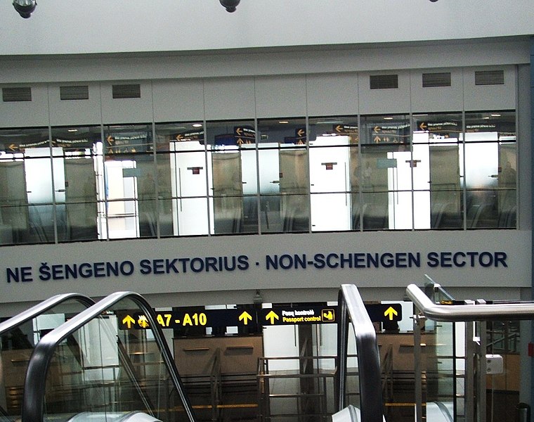 File:Non-Schengen sector at Vilnius airport.JPG