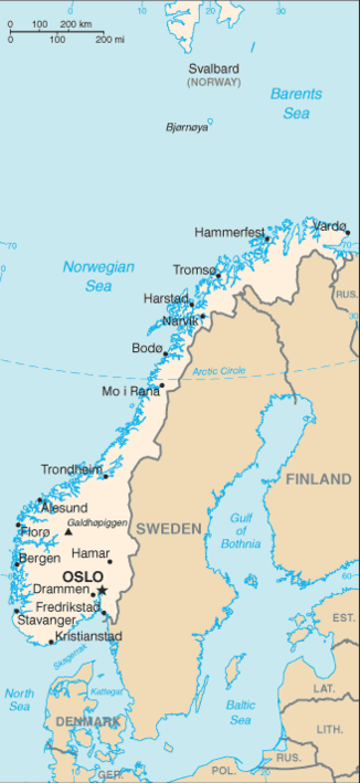 map of Norway